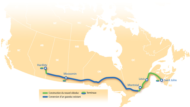 Energy East route map Oct 2015